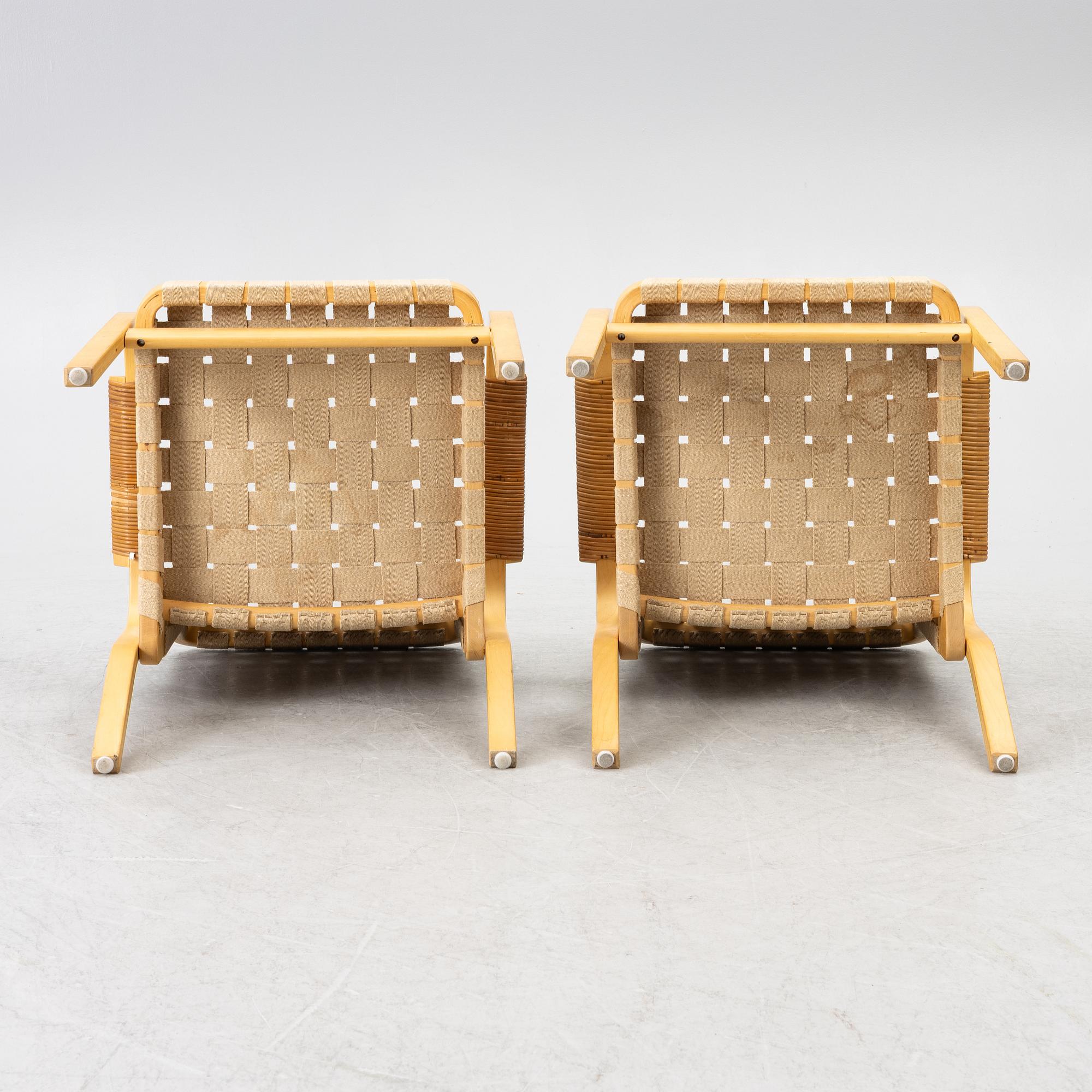 Alvar Aalto, karmstolar, ett par, modell 45, Artek, Finland.