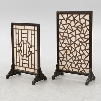 A pair of Chinese screens, late Qing dynasty/early 20th century.