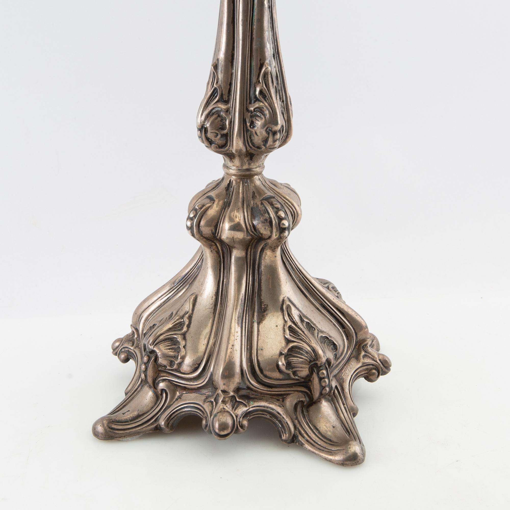 Candelabrum silver Louis XV style possibly Austria around 1900.