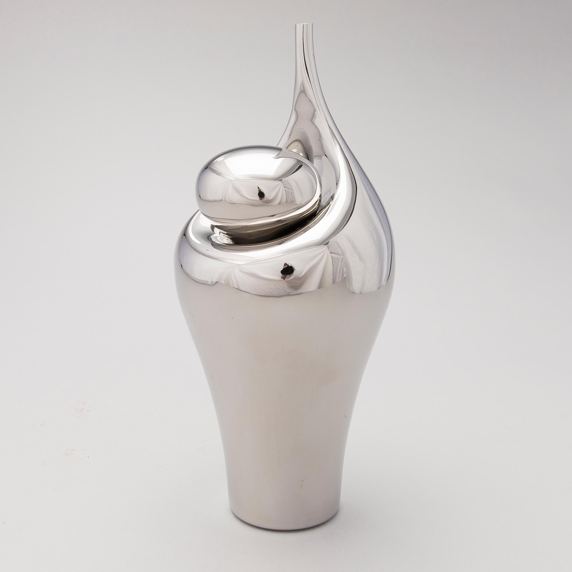 A GEORG JENSEN PITCHER, steel, design Aldo Bakker.