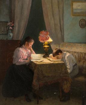 Arvid Liljelund, "Ahkeruutta (iltalampun ääressä)".
