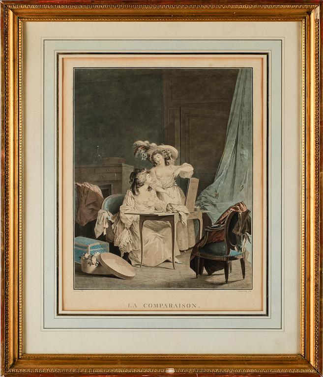 FRANCOIS JANINET, färggravyr, 1786.