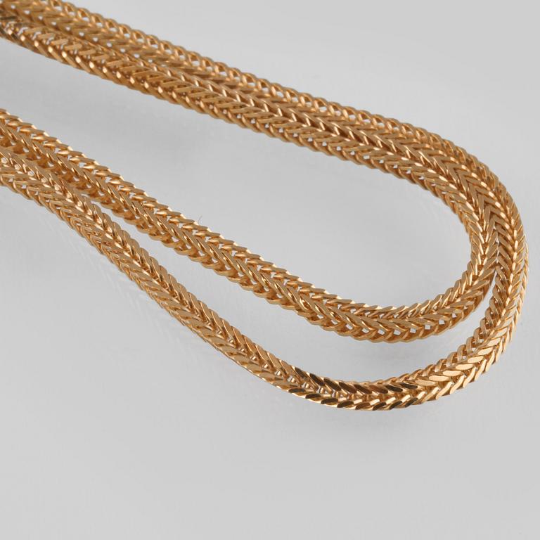 HALSKEDJA, 18K guld. Vikt 10,0 gram.