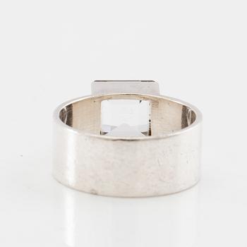 Wiwen Nilsson, ring silver and faceted rock crystal, Lund 1961.