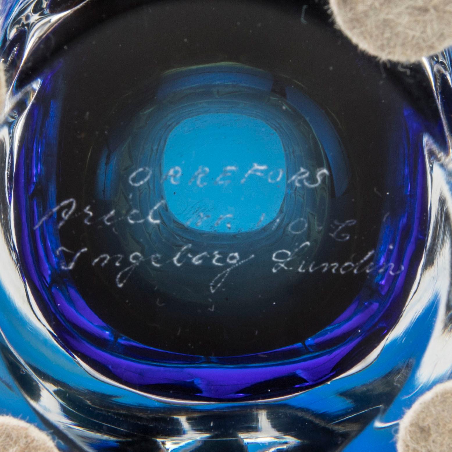 An Ingeborg Lundin signed glass vase.