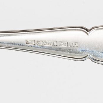 Bordsskedar, 12 st, silver, modell Viktoria, Suomen Kultaseppä Oy, Åbo, Finland 1949.