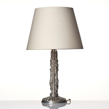 Anna Petrus, a rare pewter table lamp, Firma Svenskt Tenn, Stockholm 1927.