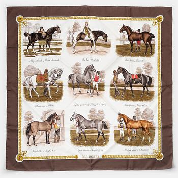 Hermès, a 'Les Robes' twill silk scarf.
