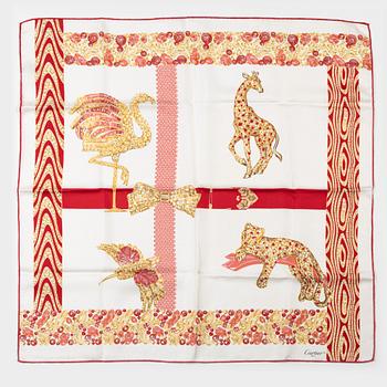 Cartier, two twill silk scarves.