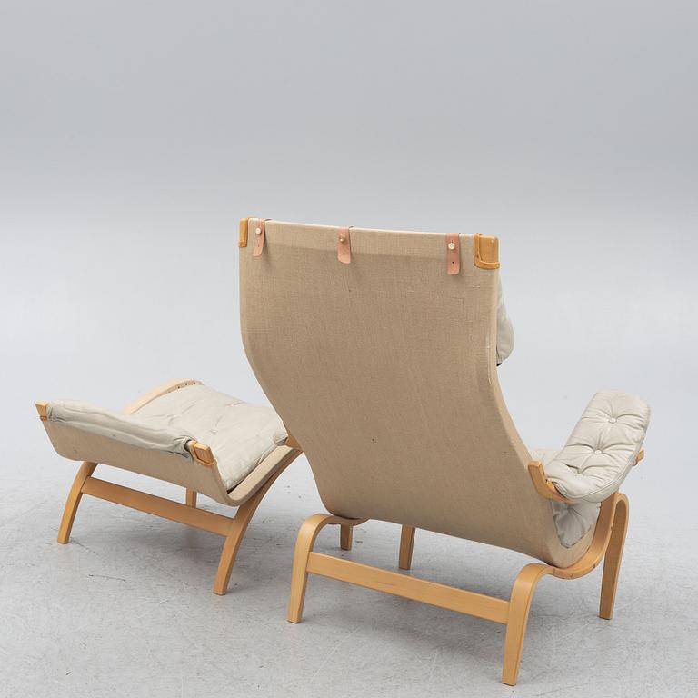 Bruno Mathsson, a 'Pernilla' easy chair witr foot stoll., Dux.