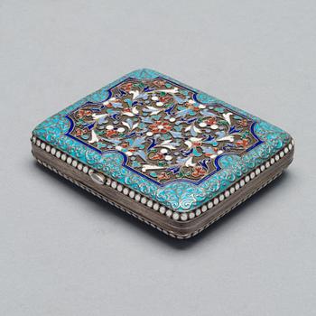 CIGARETTE CASE, silver and enamel, Moskow 1896, Nik Stulev.