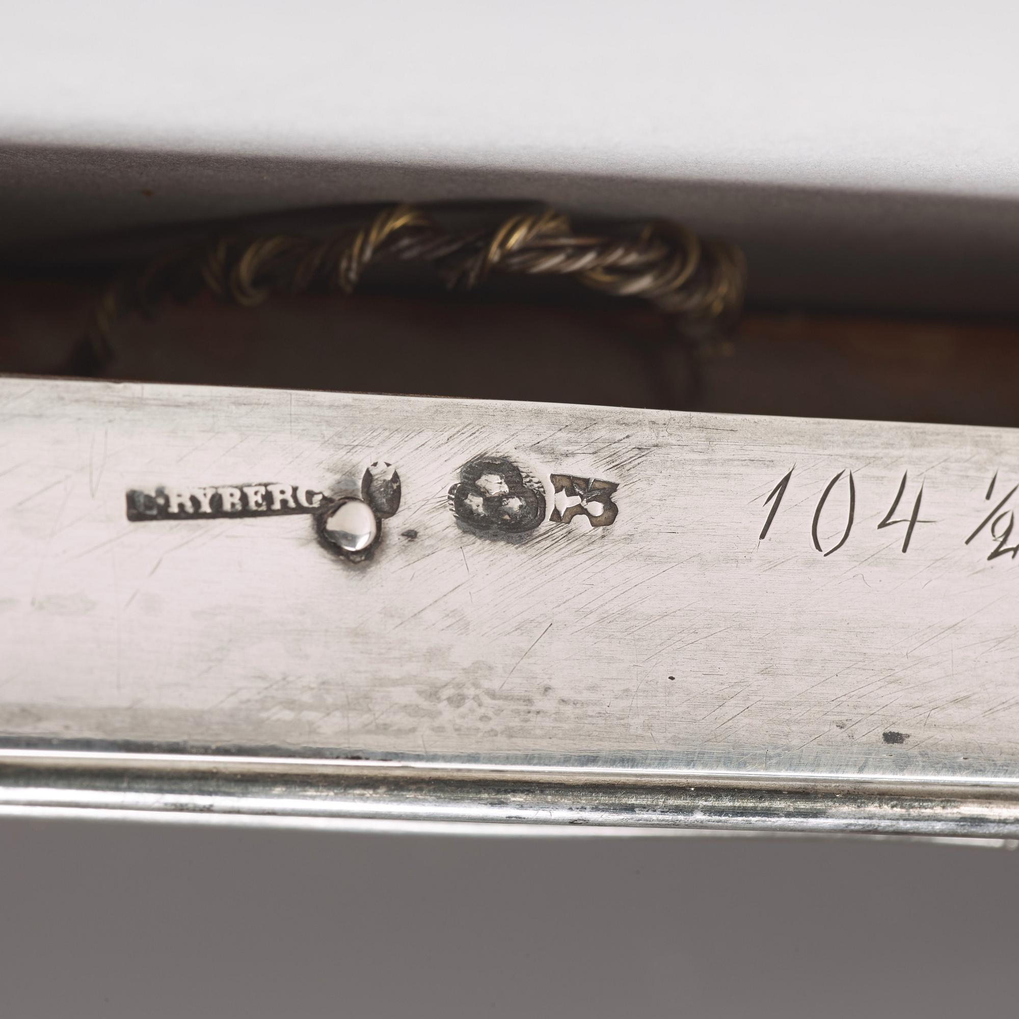 A Swedish early 19th century silver mirror, mark of Carl Magnus Ryberg, Stockholm 1812.