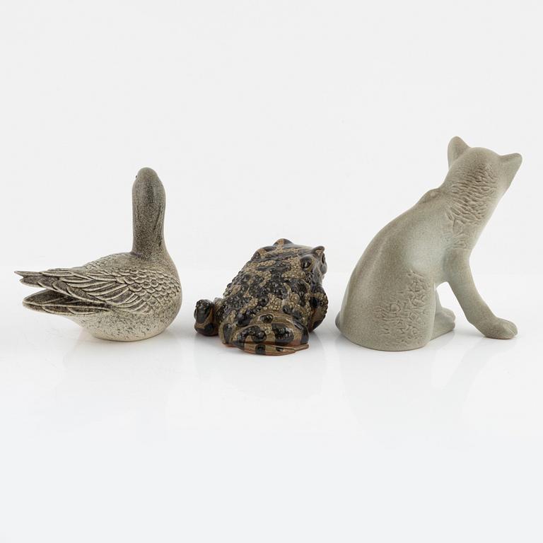 Paul Hoff, five stoneware figurines, for Nordiska Kompaniet in cooperation with WWF, Gustavsberg.