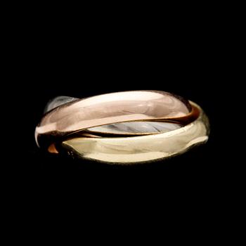 46. RING, CARTIER, 'Trinity', tre färger guld.