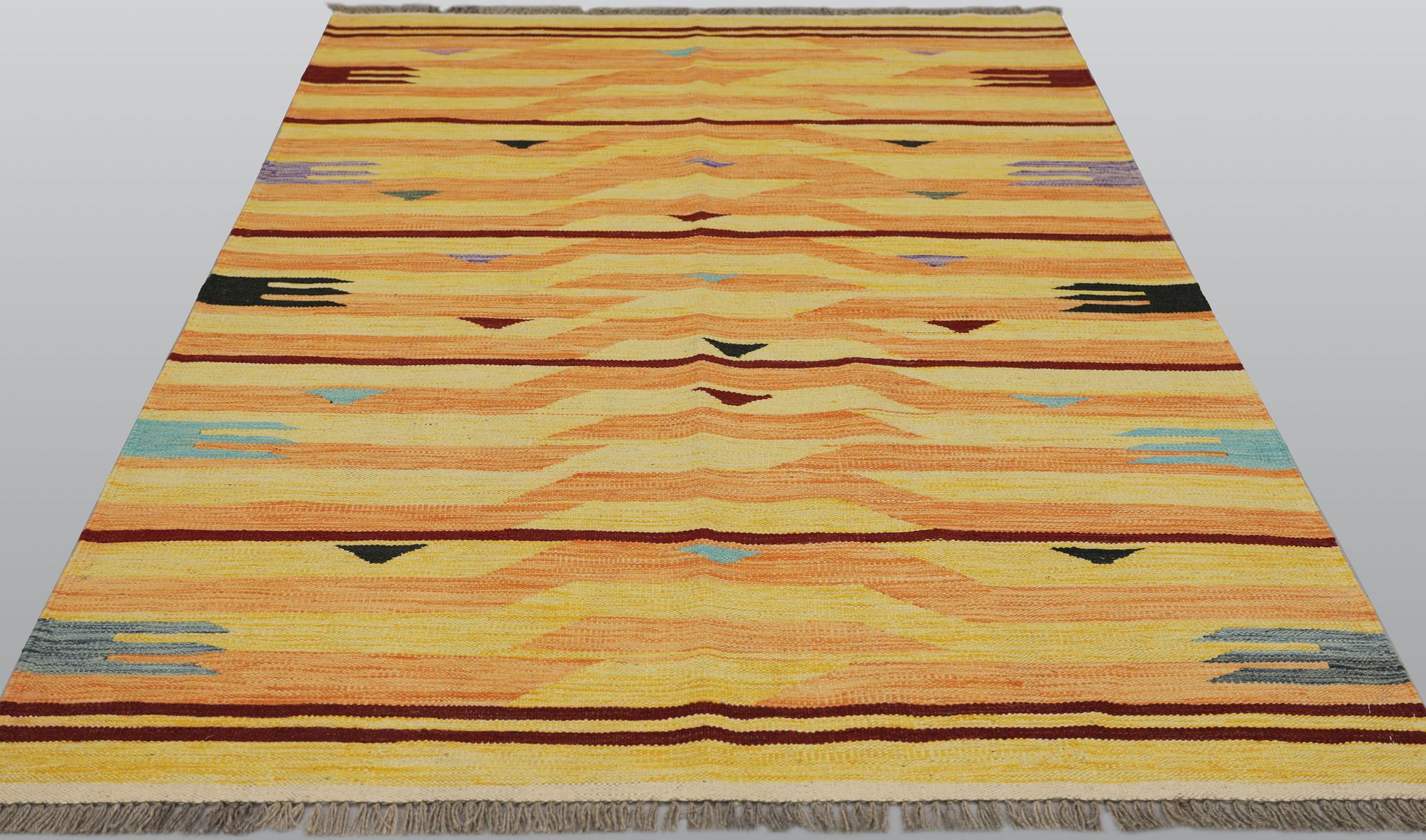 Rug, Kelim, modern design, approx. 206 x 154 cm.