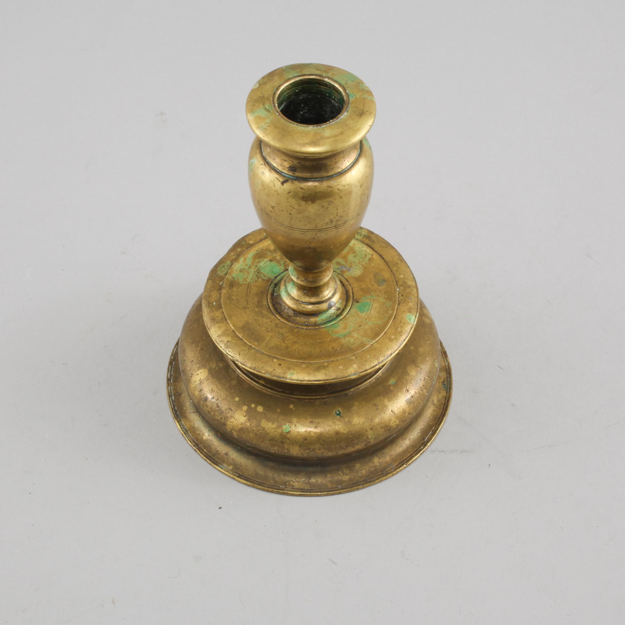LJUSSTAKE, mässing, barock, 1700-tal.