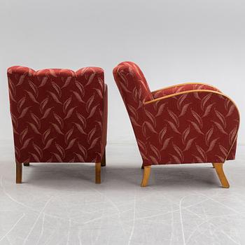 A pair of armchairs, 1940s.