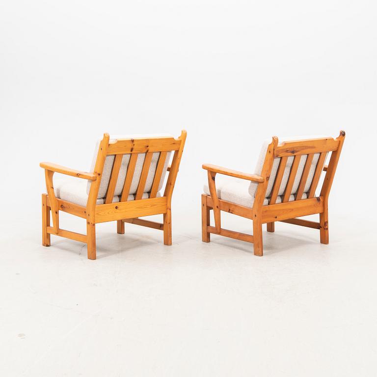 Yngve Ekström, a pair of pine armchairs from Swedese 1960770s.