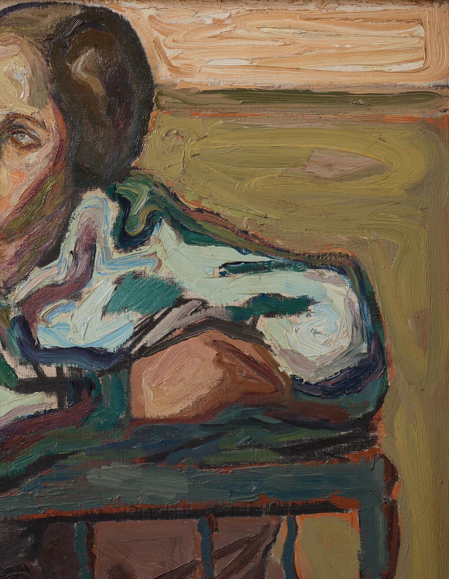 Evert Lundquist, Woman on a bench.