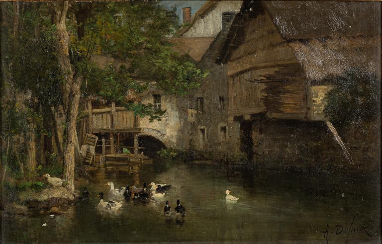 Alexandre Defaux, Stadsmotiv med änder i å.