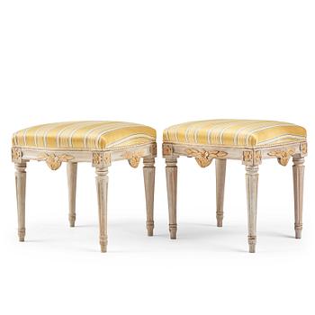 70. A pair of Gustavian stools by J Malmsten.