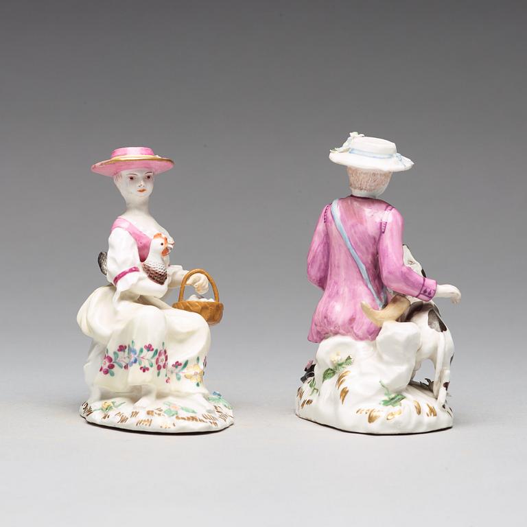 Two Swedish Marieberg soft paste figurines, 18th Century.