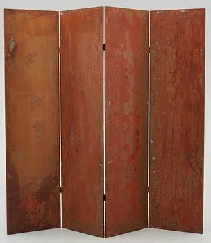 A Mats Theselius 'Rörligt Objekt' copper room divider by Källemo, Sweden post 1989.