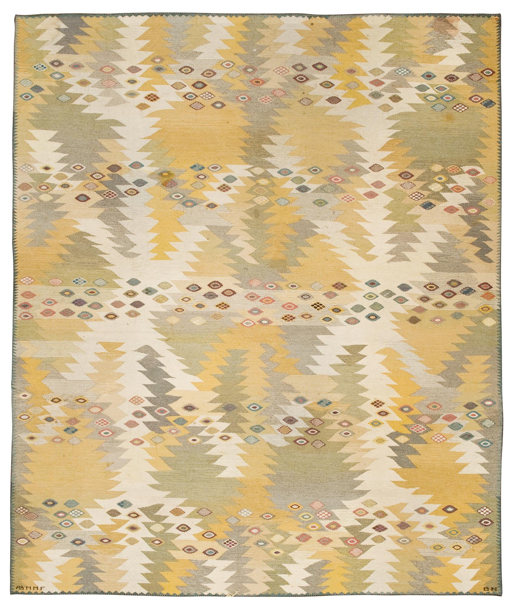 MATTA. "Tånga, ljus". 306 x 260 cm. Gobelängteknik. Signerad AB MMF BN (AB Märta Måås-Fjetterström, Barbro Nilsson).