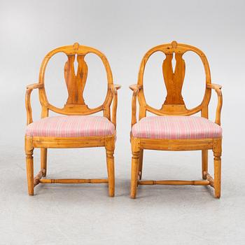 A pair of Gustavian chairs, circa 1800.