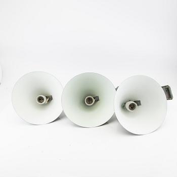 Hans-Agne Jakobsson, wall lamps, 3 pcs, "Tratten", licensed manufactured by Westal.