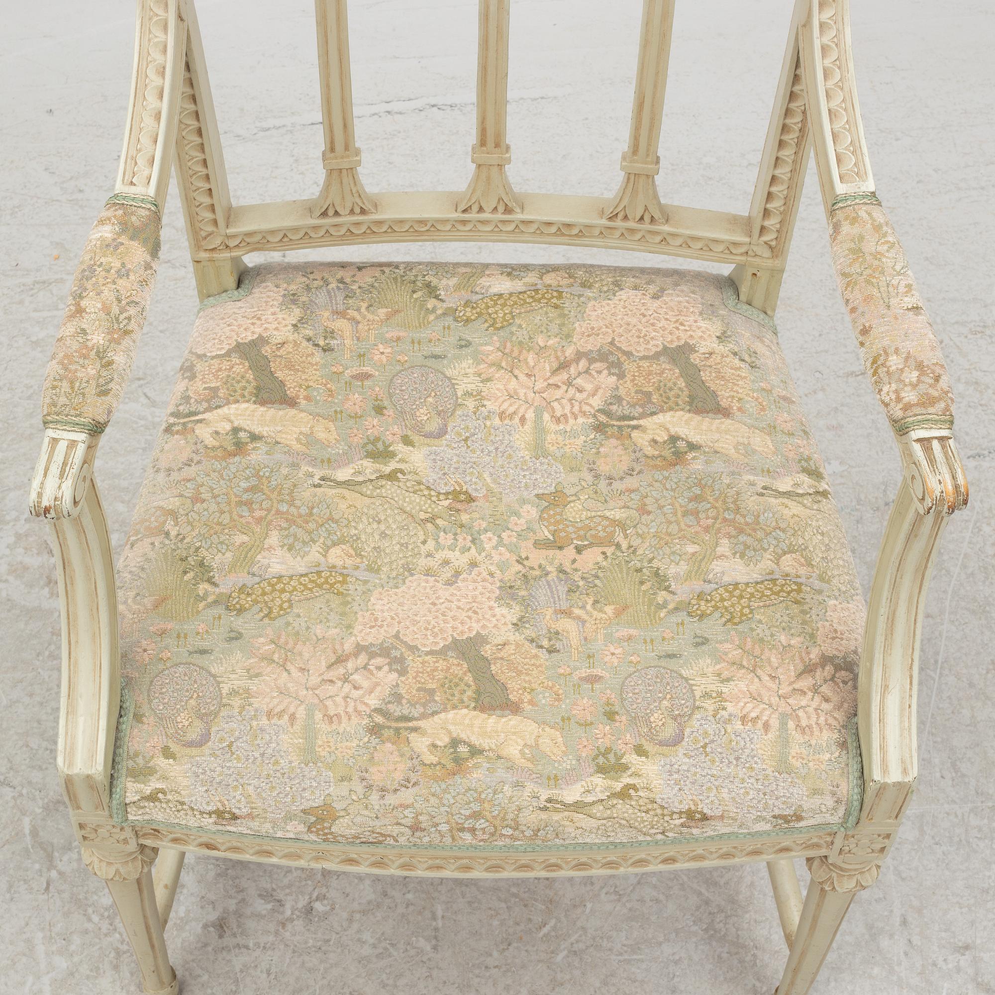 Armchair, by Johan Erik Höglander (master in Stockholm 1777-1813), Late Gustavian.