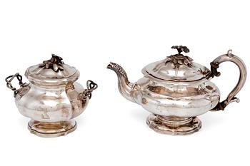 375. A TEAPOT + SUGAR BOWL.