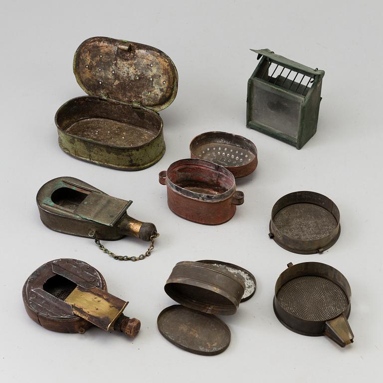 ASKAR FÖR FISKEAGN, 7 st, 1800-/1900-tal.