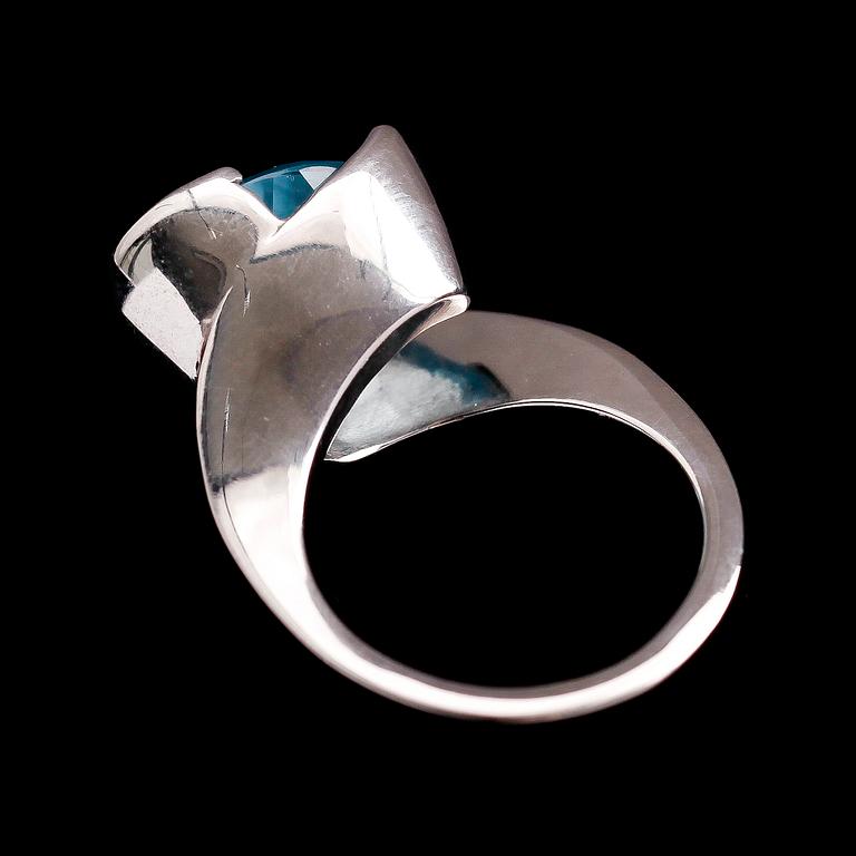 RING, sterlingsilver, blå topas, Pierre dÀrgent.