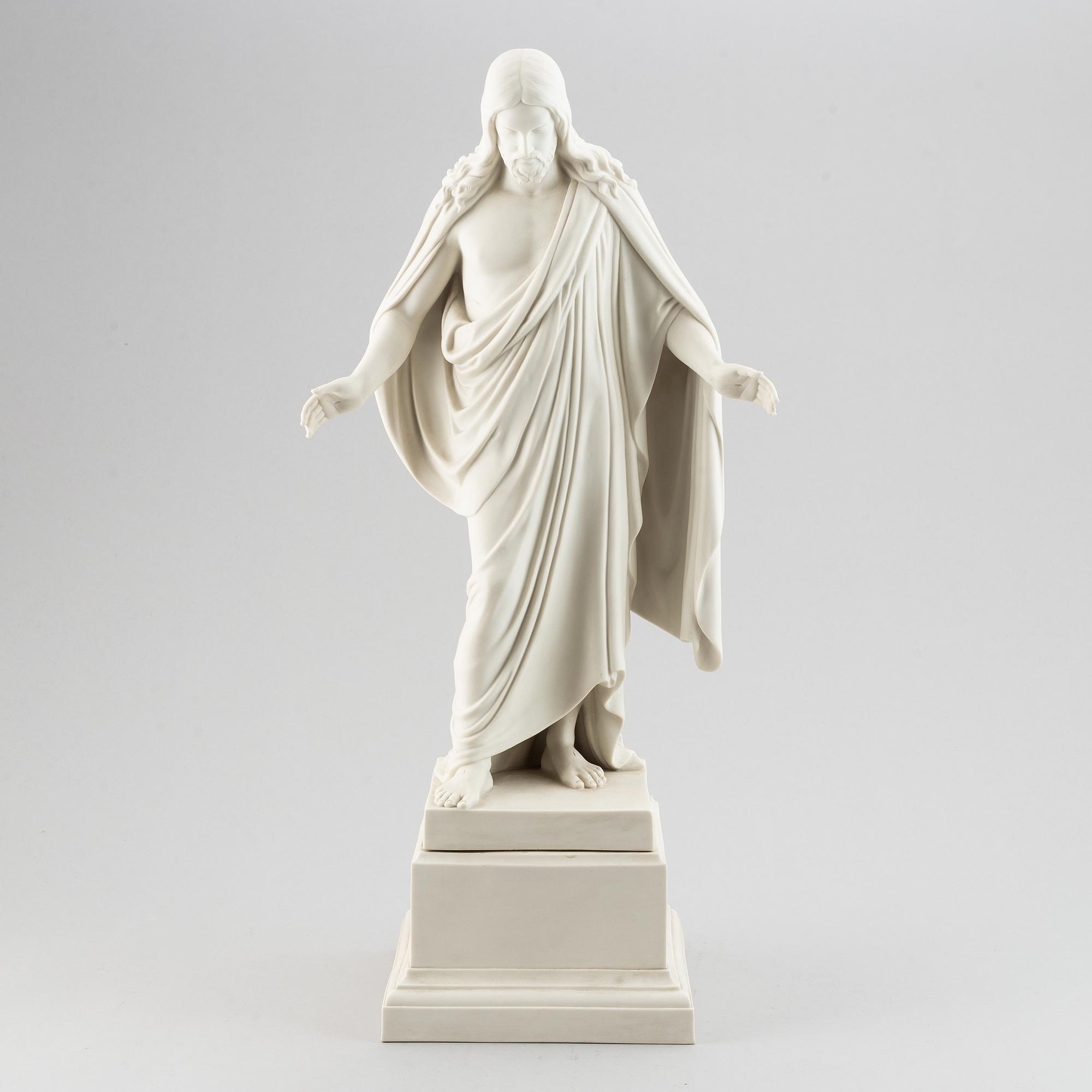 Bertel Thorvaldsen, a parian sculptur of Christ, Gustavsberg.