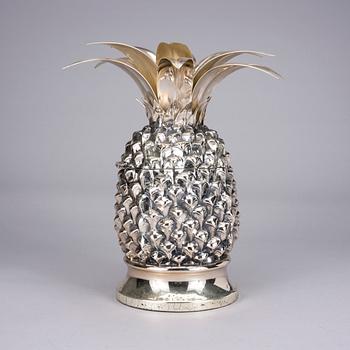 JÄÄPALA-ASTIA /SAMPPANJAJÄÄHDYTIN, hopeoitua metallia, Franco Lapini, Italia.