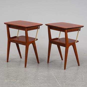 A 1940/50's pair of mahogany bedside tables.