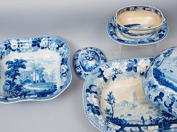 A Swedish Rörstrand creamware dinner servis, circa 1830. (59 pieces).