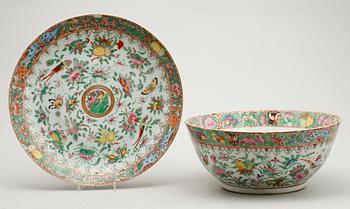 SKÅL OCH SKÅLFAT, porslin, Kina, Kanton, 1800-tal.
