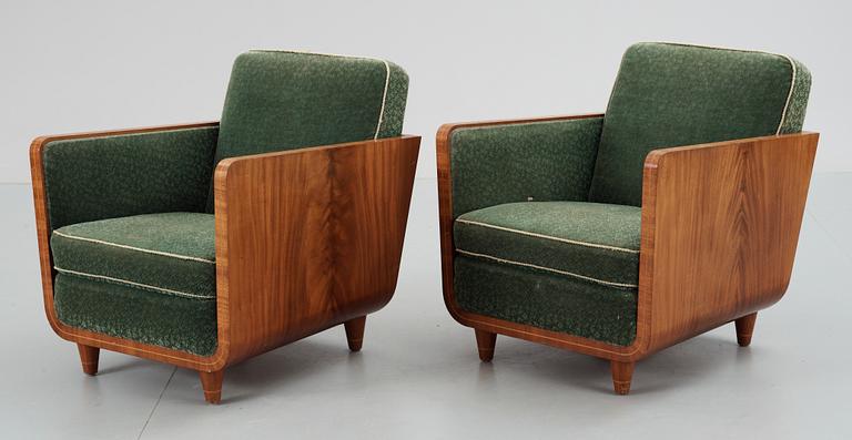 FÅTÖLJER, ett par, Art Deco, 1930-tal.