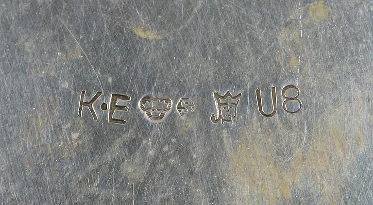 SUPMUGGAR, 12 st, silver, bl a CG Hallberg, Stockholm, 1945-1947, 292 g.