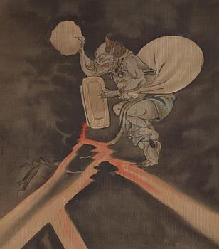 RULLMÅLNINGAR, sex stycken, tusch och färg på papper. Japan, Meiji (1868-1912).