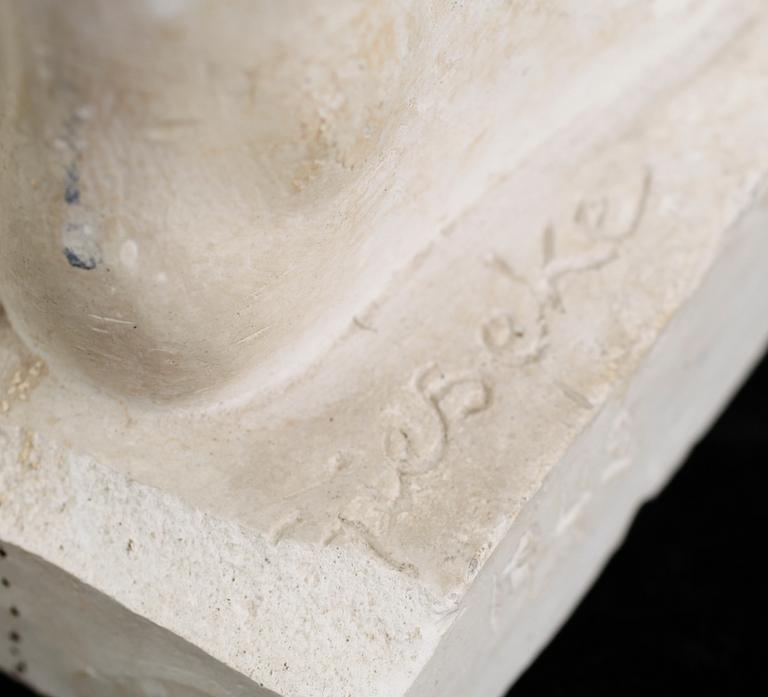 SKULPTUR, gips, Wilhelm Gieske, signerad och daterad 1942.