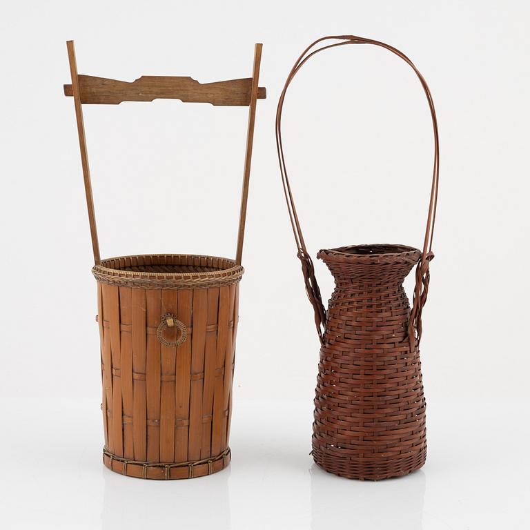 Two Japanese flower baskets, circa 1900.