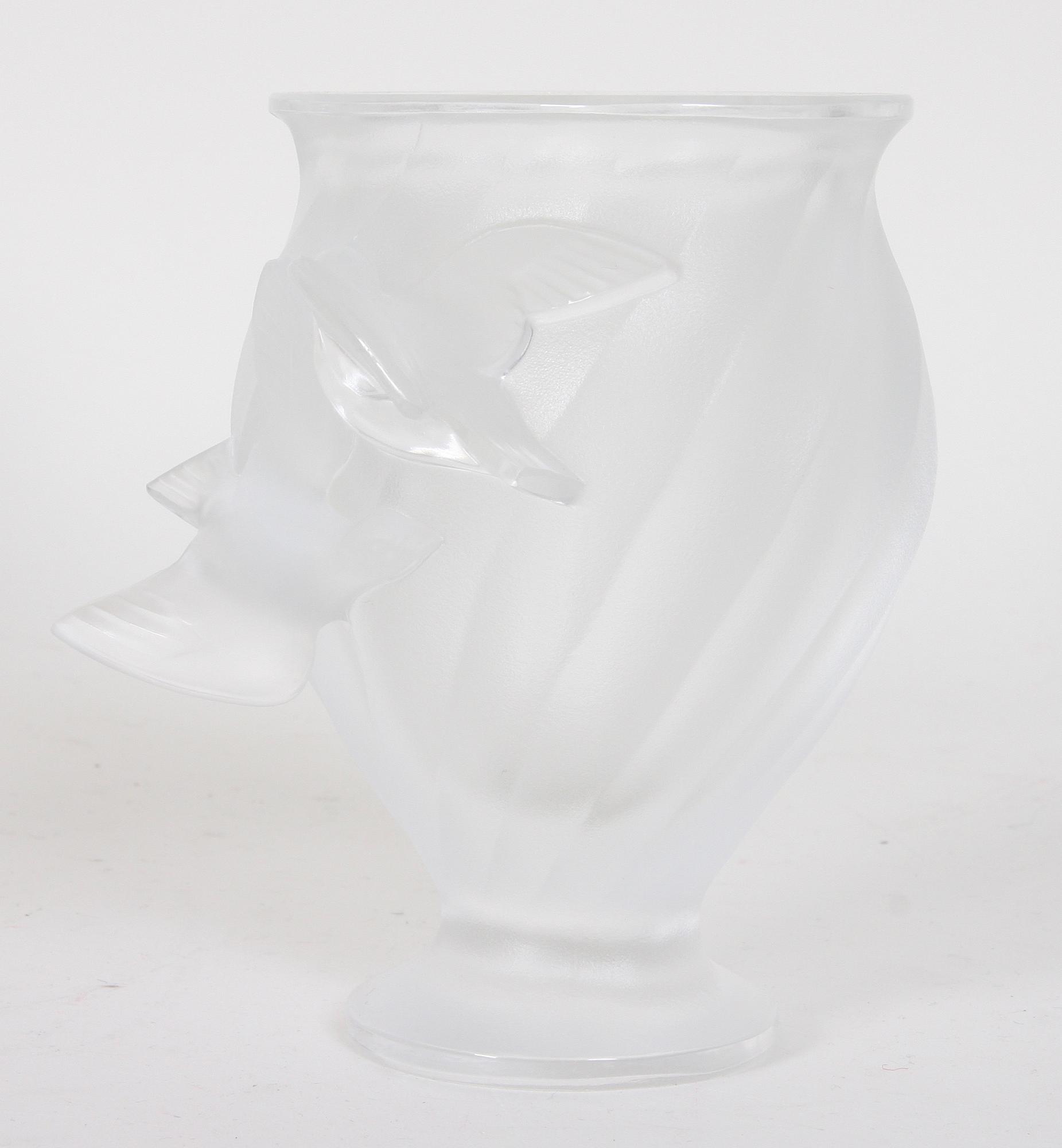 SKÅL samt 2 st VASER, glas, Lalique.