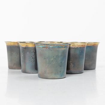 Six small silver cups, AB Sam Pettersson, Linköping, Sweden, 1946.