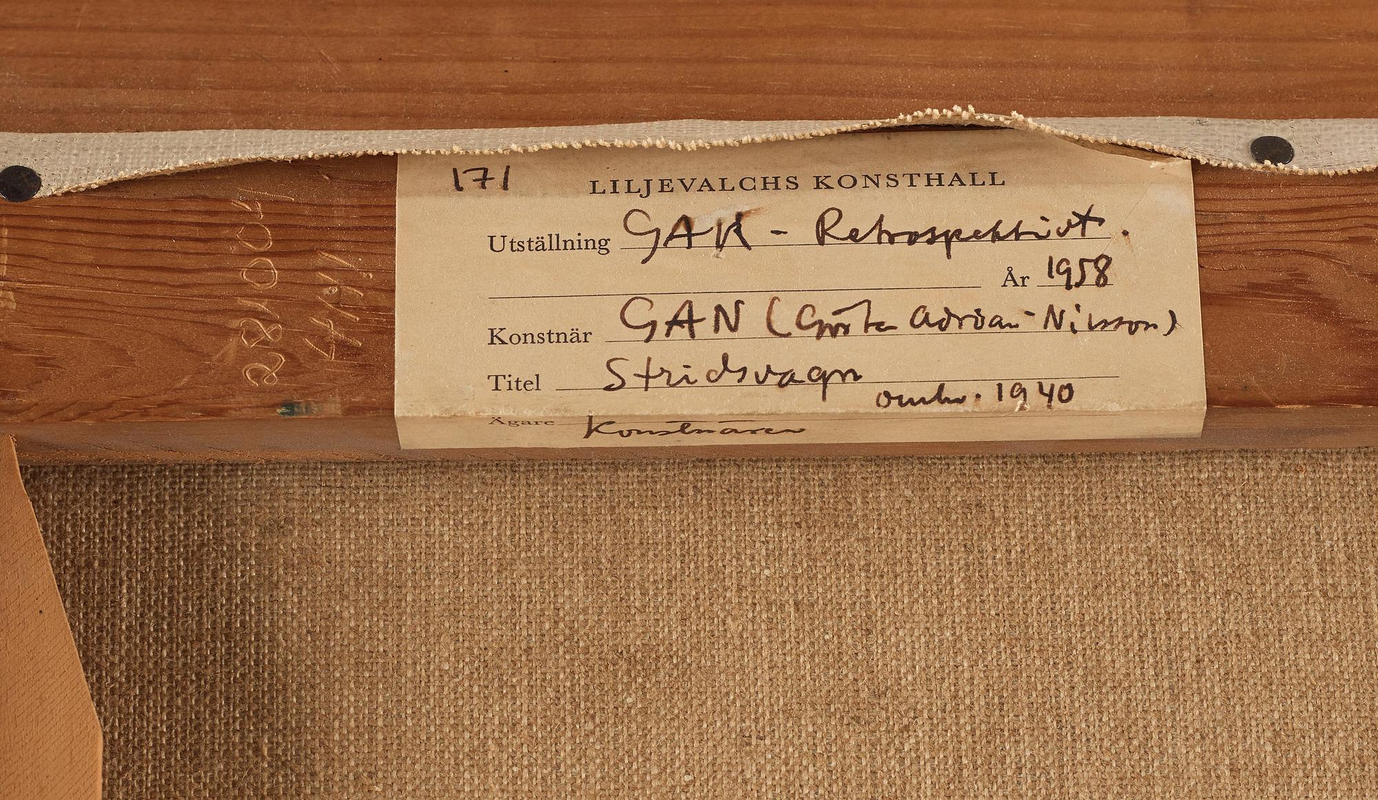 Gösta Adrian-Nilsson, "Stridsvagn".