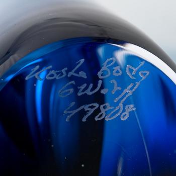 Göran Wärff, three art glasses signed G.Wärff Kosta Boda.