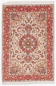 Carpet, old Tabriz, part silk, approx. 160 x 107 cm.