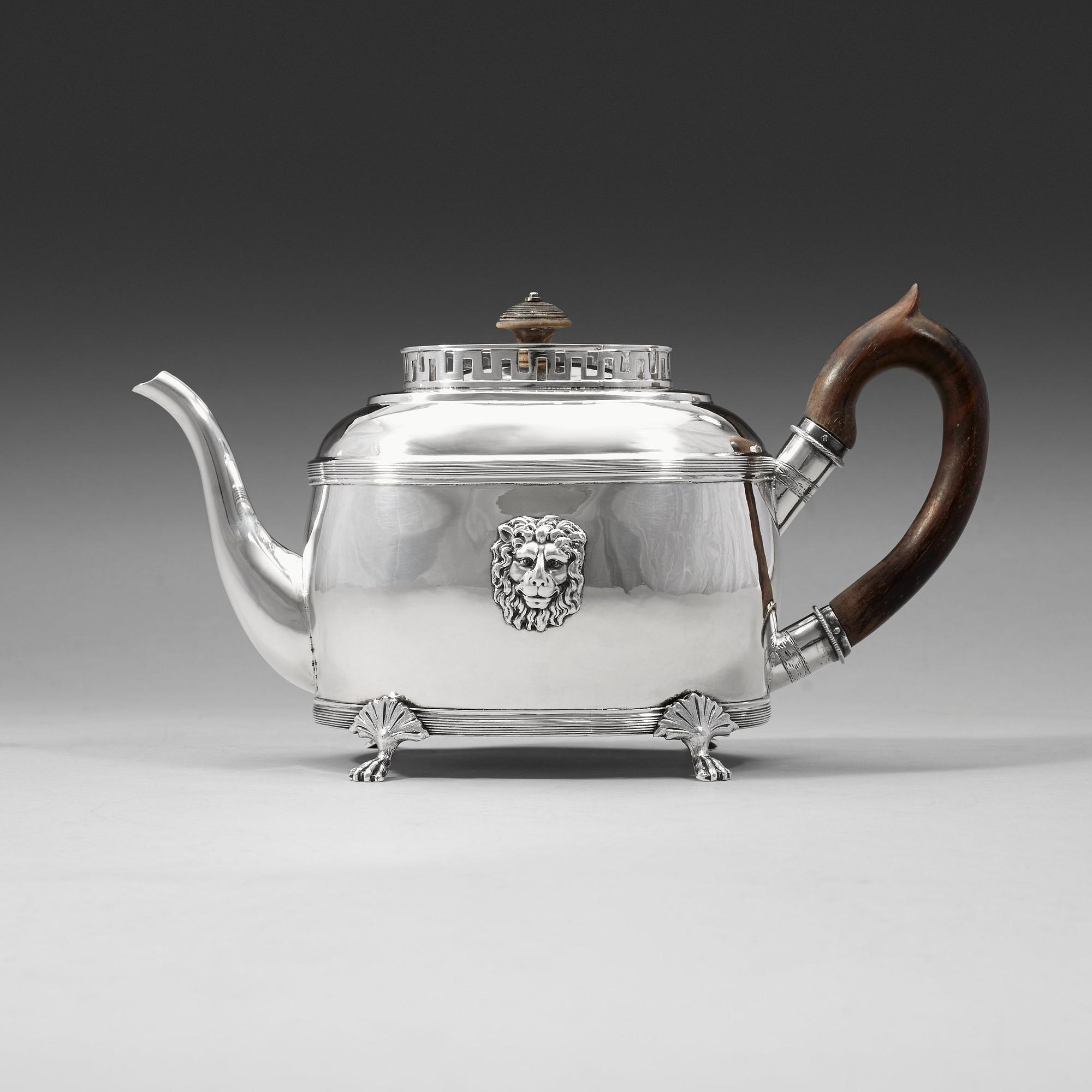 A Swedish 19th century silver tea-pot, Daniel Hallman, Stockholm 1815.